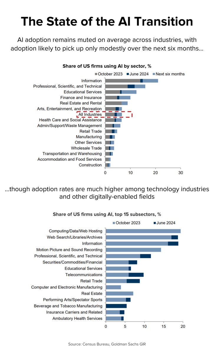 The State of the AI Transition 2024 by sectors